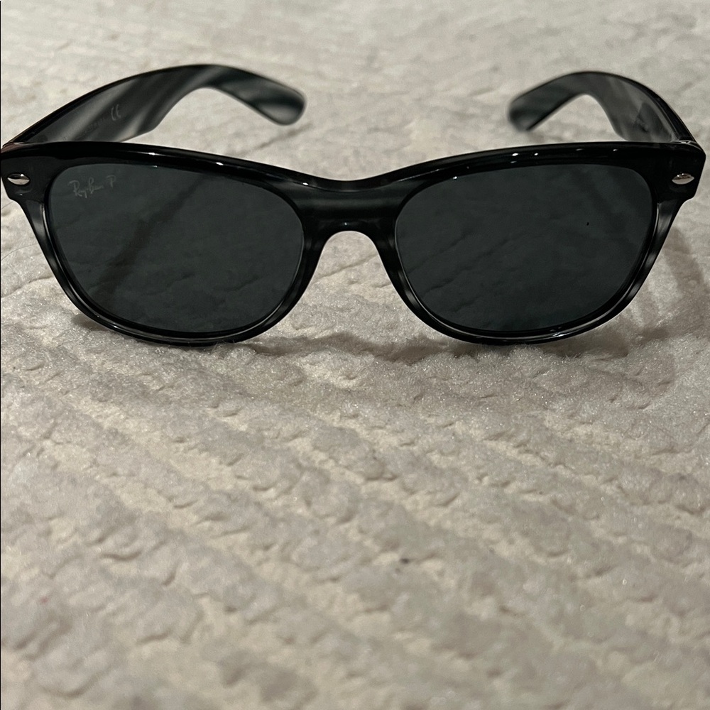 Polarized Ray-Ban New Wayfarer Blue stripe Frame Sunglasses Dark Blue Lenses